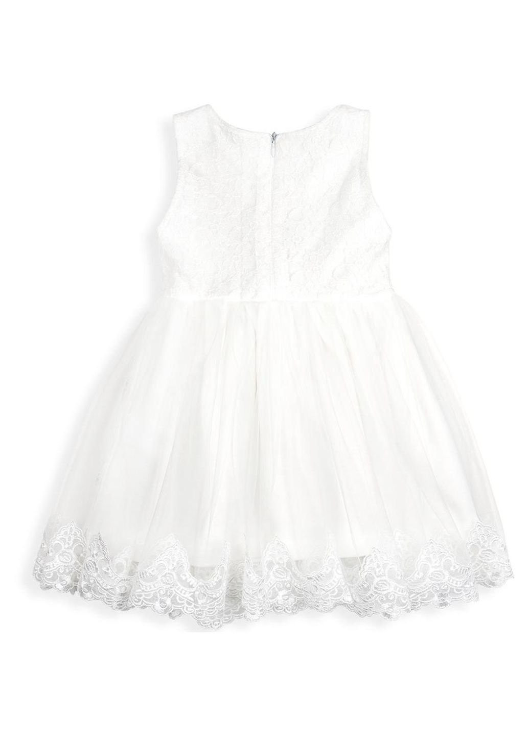 Комбинированное платье кружевное (10865-110g-cream) Breeze (251326762)