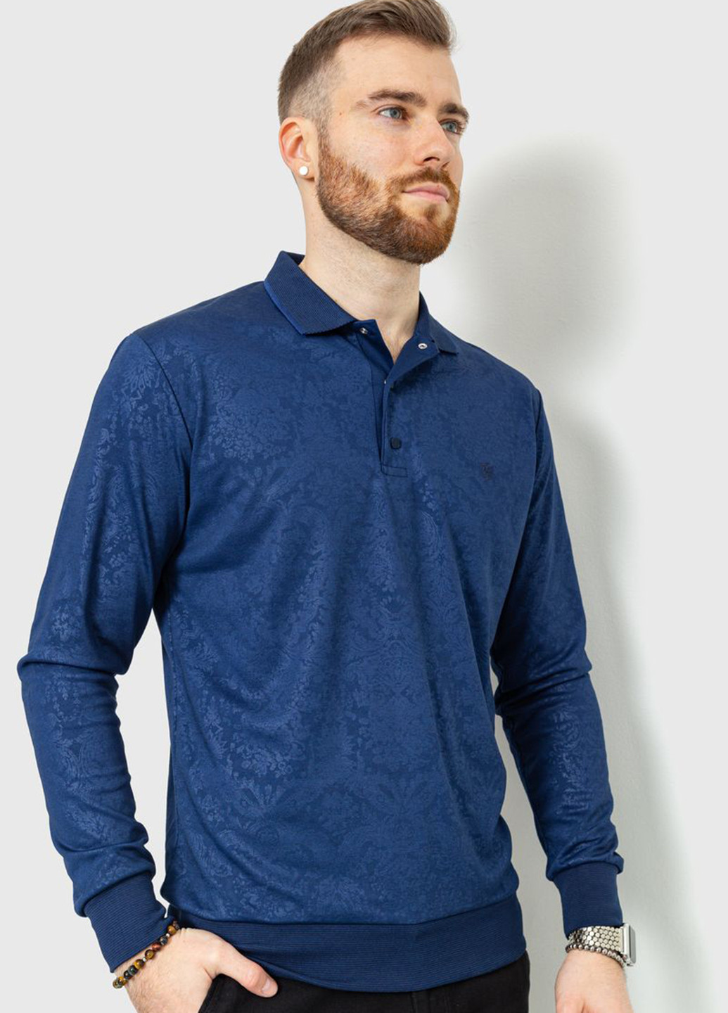 Темно-синяя футболка-поло для мужчин Ager турецкие огурцы