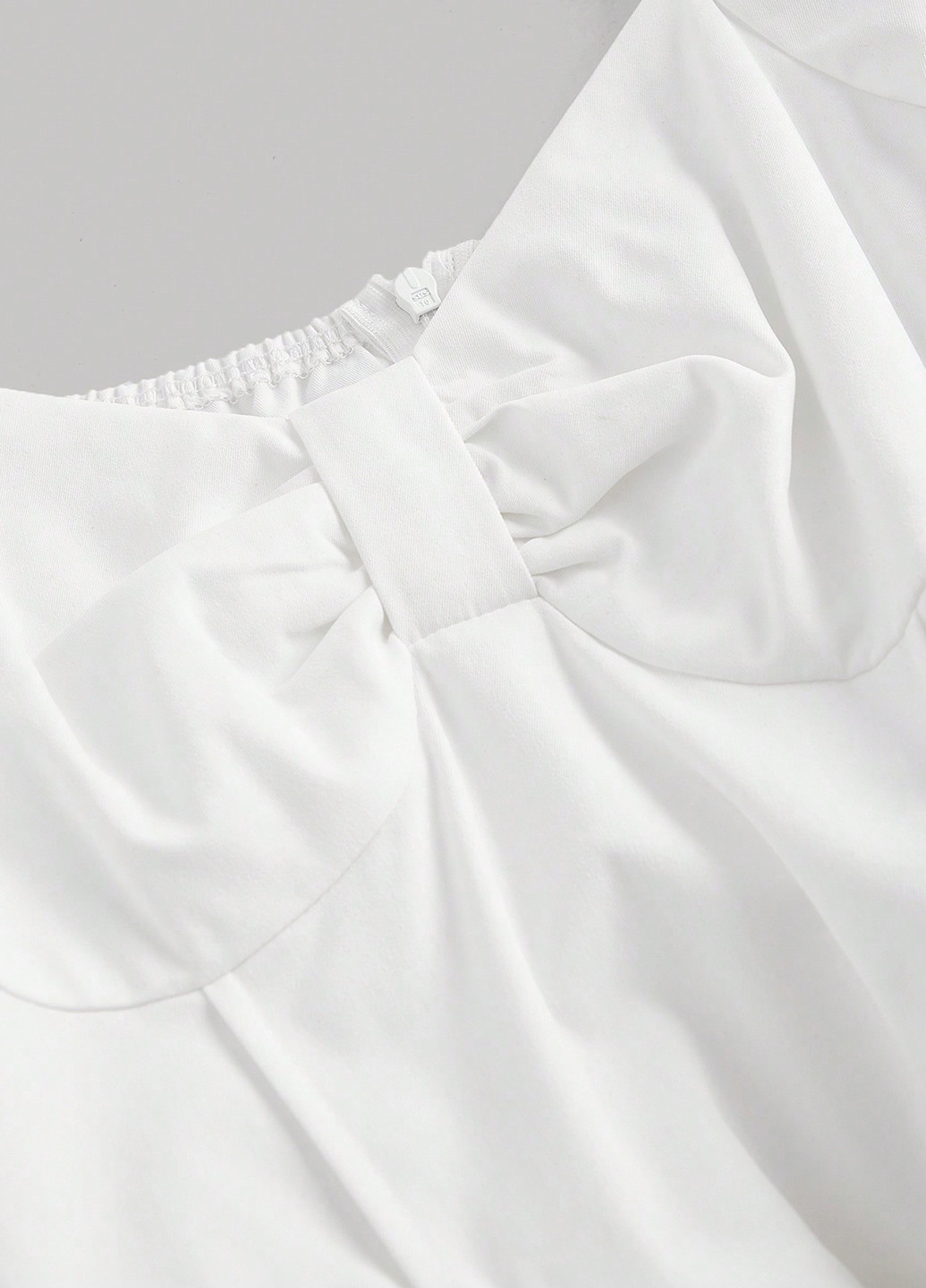 Білий кежуал сукня кльош, з корсетом SHEIN однотонна