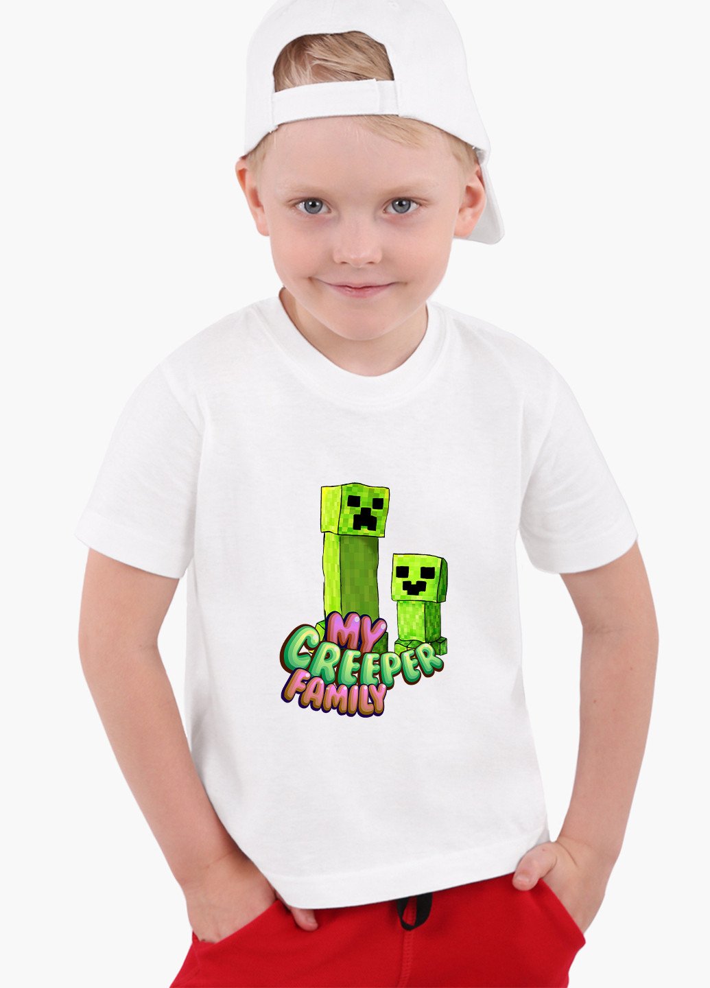 Белая демисезонная футболка детская майнкрафт (minecraft)(9224-1176) MobiPrint