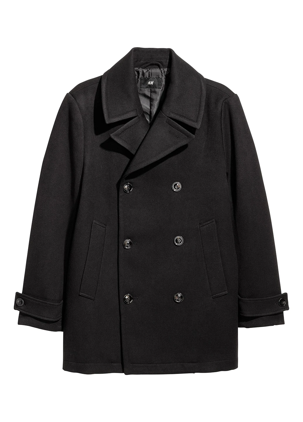 Чорне демісезонне Пальто двобортне H&M