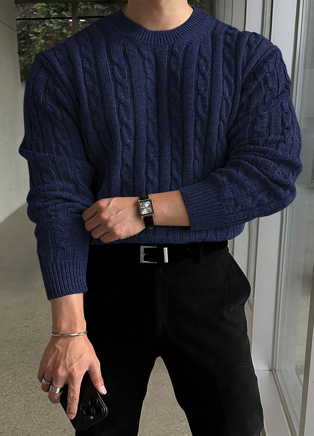 Темно-синій демісезонний джемпер джемпер SHEIN