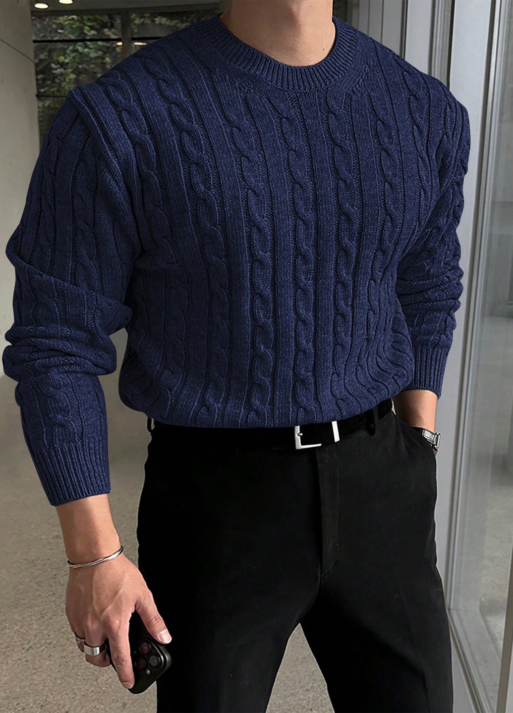 Темно-синій демісезонний джемпер джемпер SHEIN