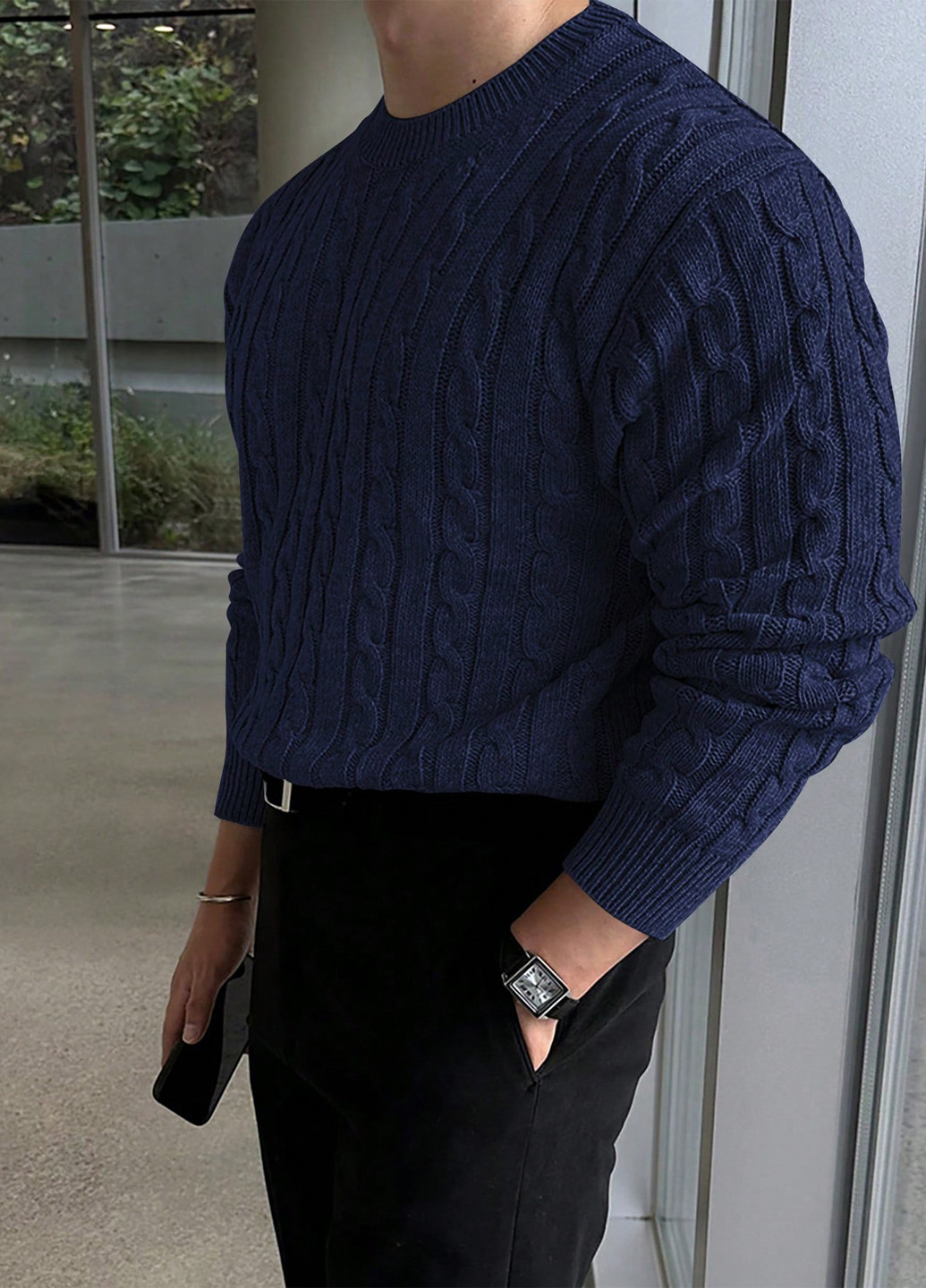 Темно-синій демісезонний джемпер джемпер SHEIN