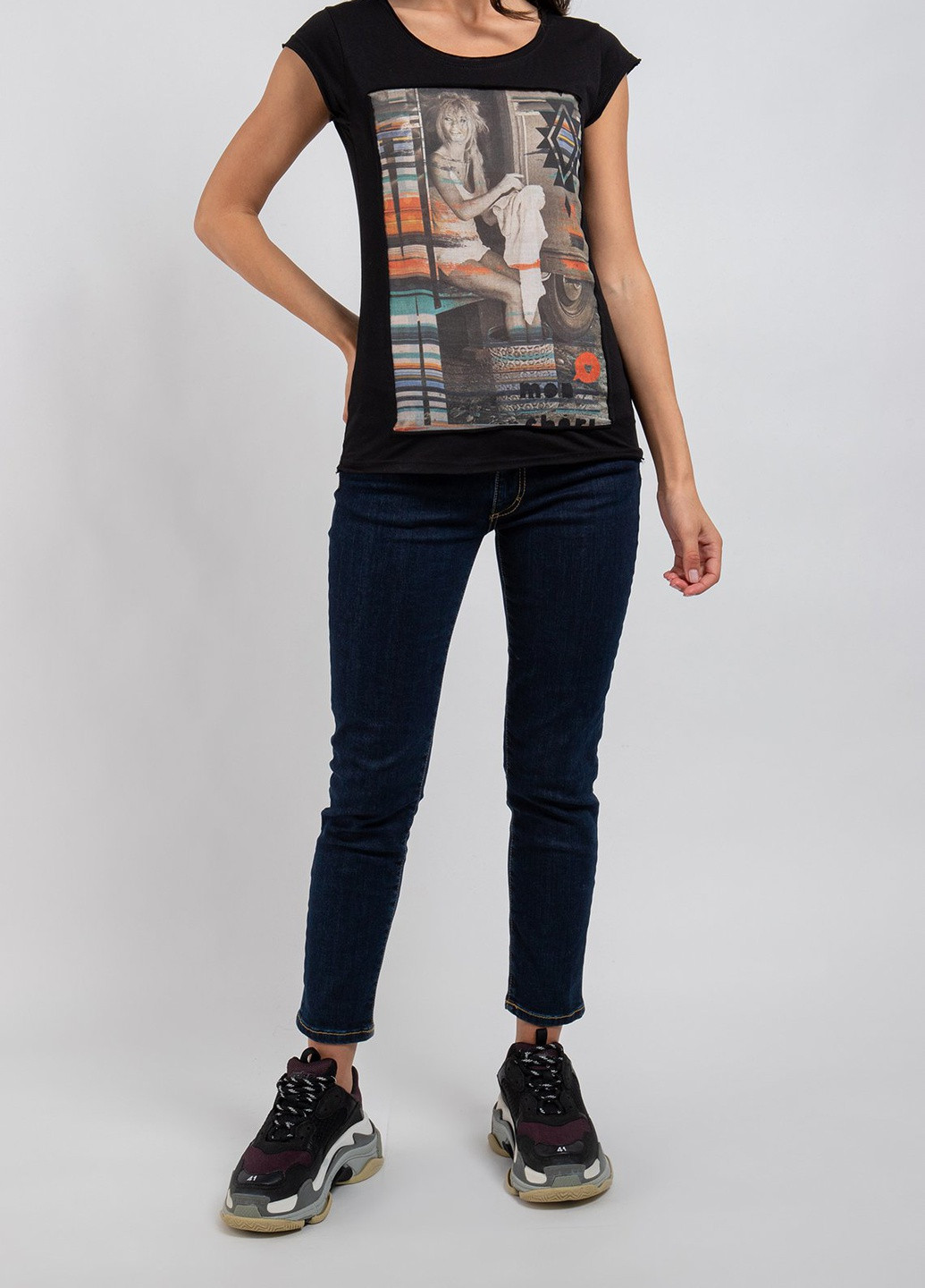 Чорна футболка з принтом Ko Samui - (250382513)