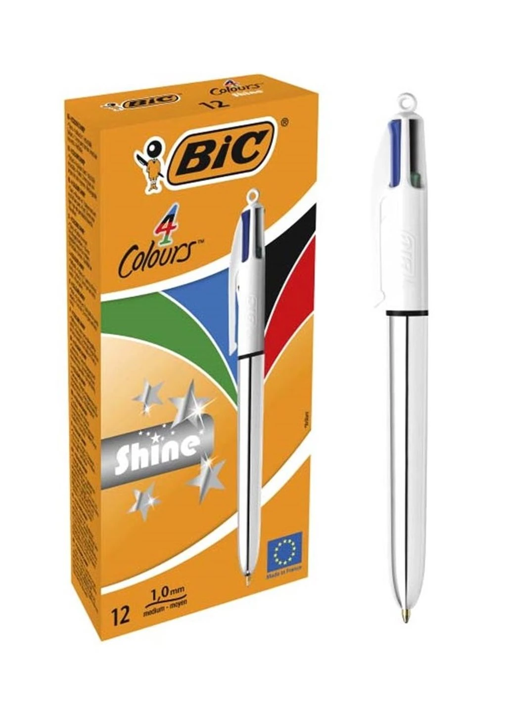 Набір кулькових ручок 4 Colours Shine Silver 1 мм 12 шт Bic (249549918)