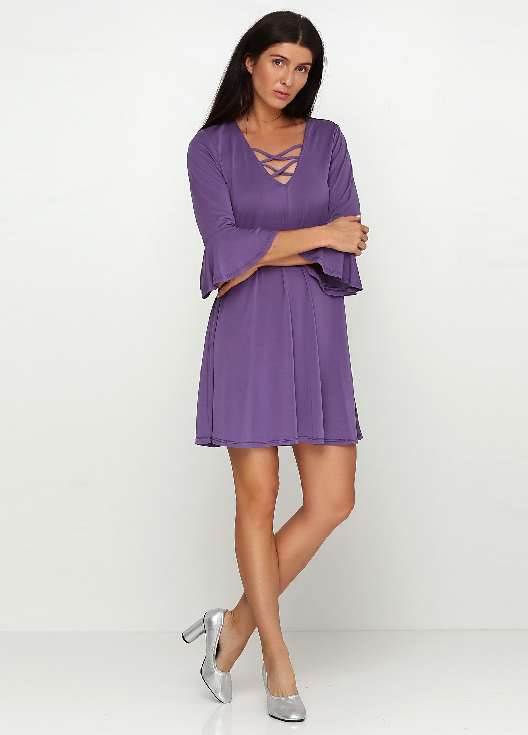Фиолетовое кэжуал платье Alya by Francesca`s однотонное