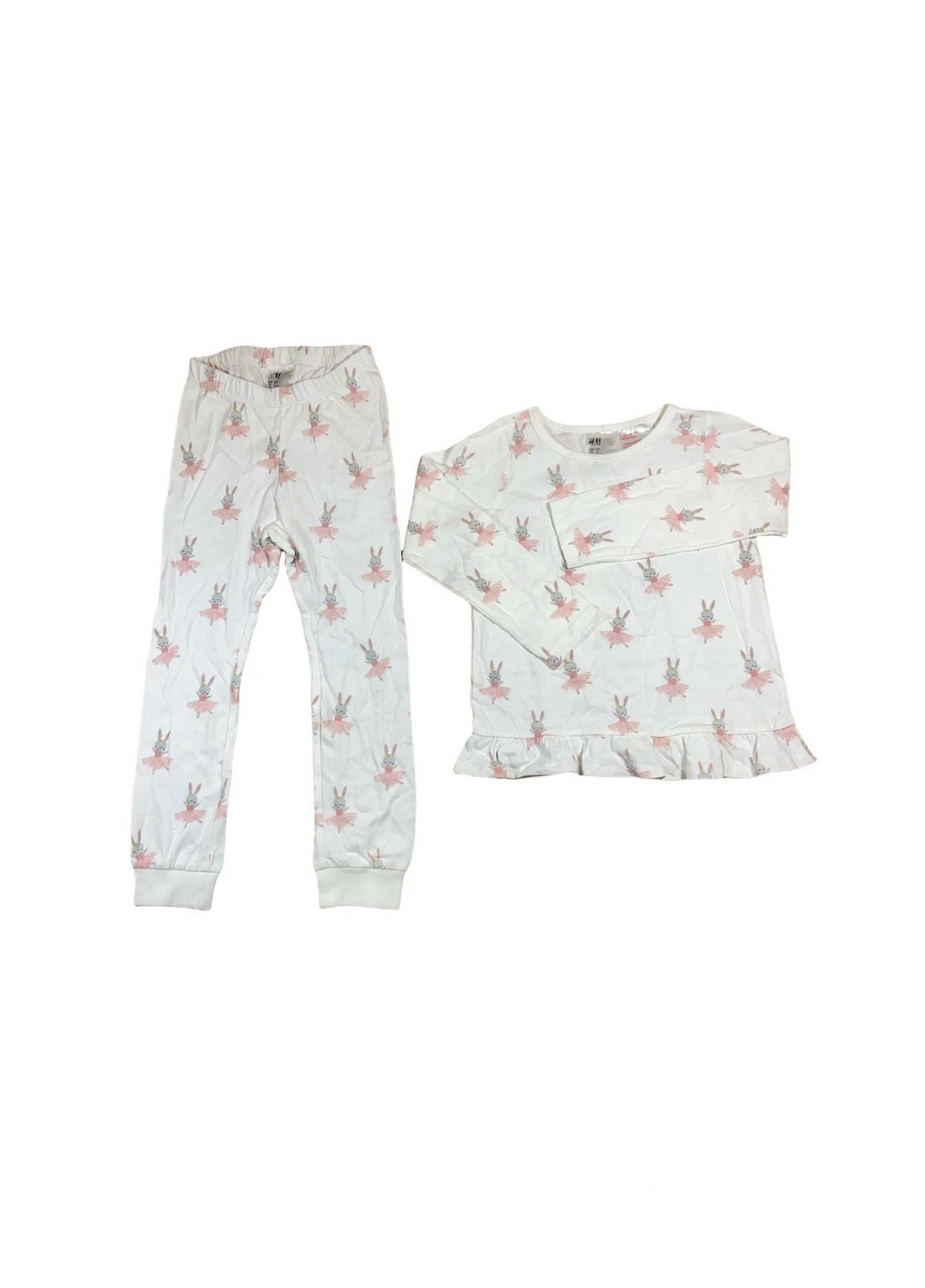 Белый комплект (лонгслив, брюки) H&M