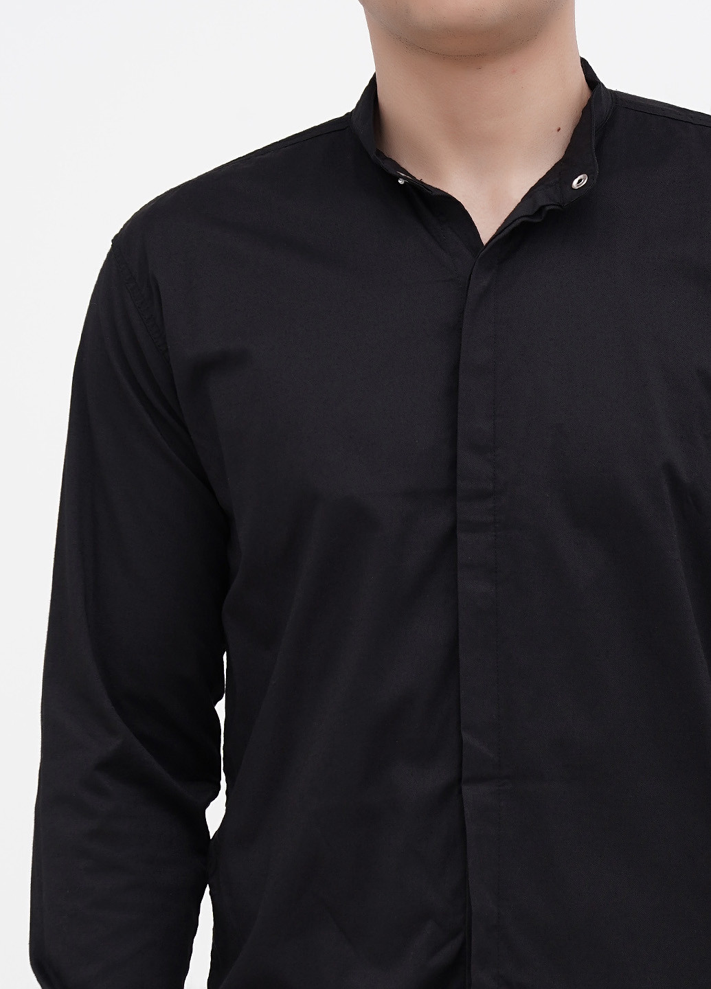 Черная кэжуал рубашка однотонная Ruff
