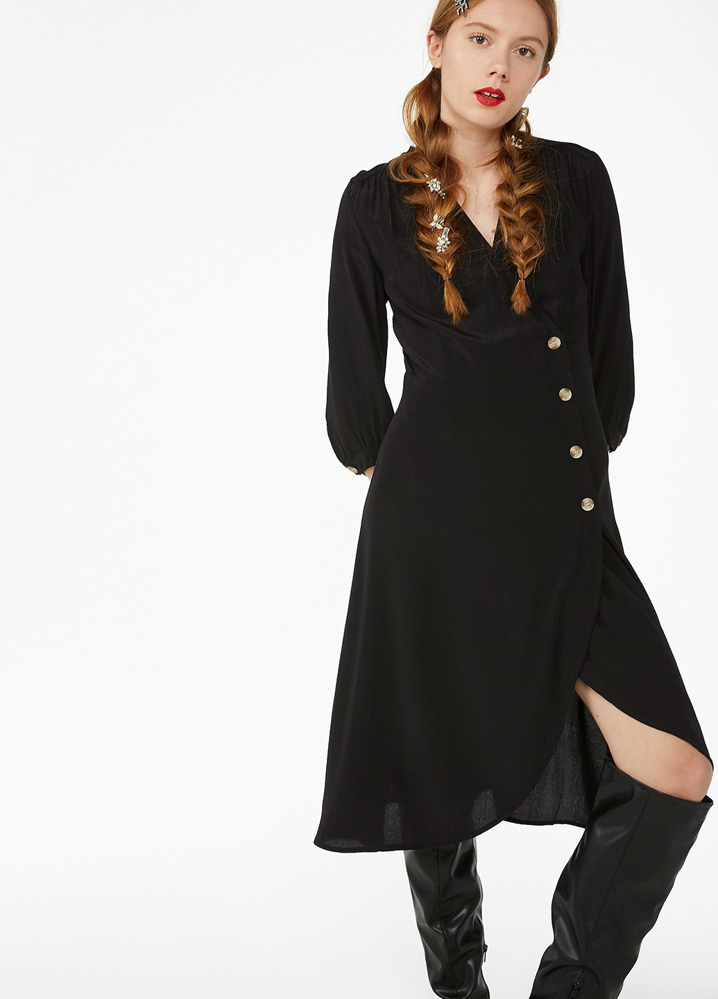 Чорна вечірня сукня Monki однотонна