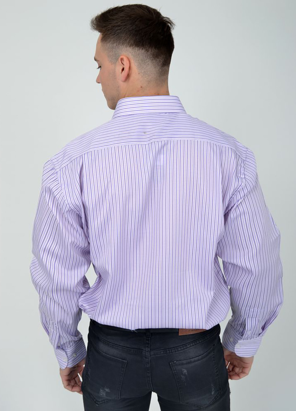 Сиреневая кэжуал рубашка однотонная Ager с длинным рукавом