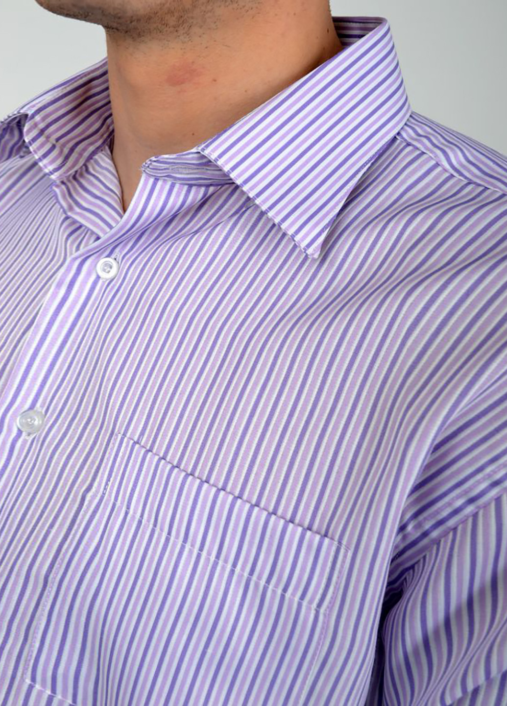 Сиреневая кэжуал рубашка однотонная Ager с длинным рукавом