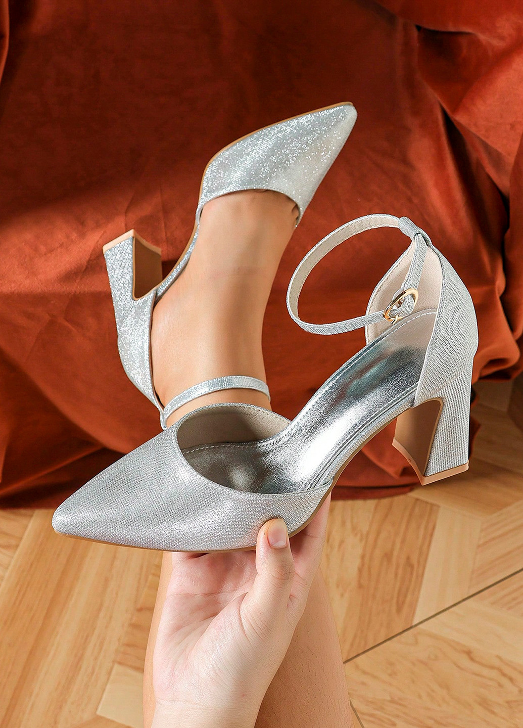 SHEIN Туфлі срібний з текстиль, китай — демісезон (367802504)