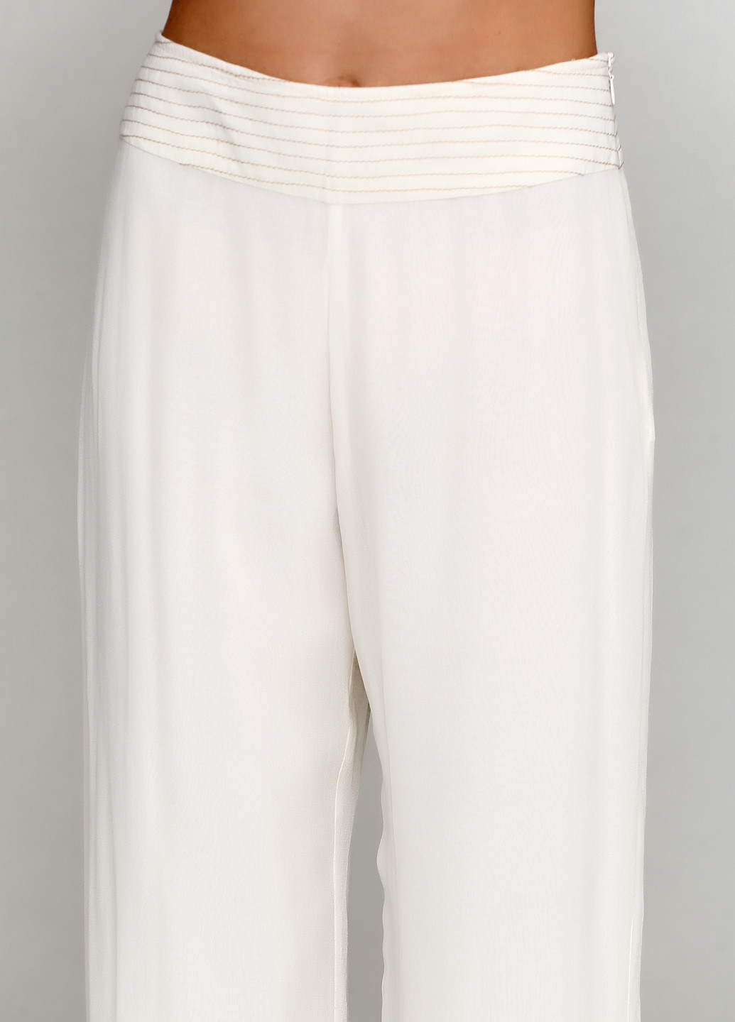 Белые кэжуал демисезонные прямые брюки Nitya