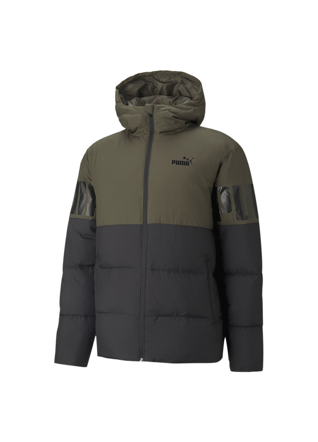 Зеленая демисезонная куртка essentials+ cb down men's jacket Puma