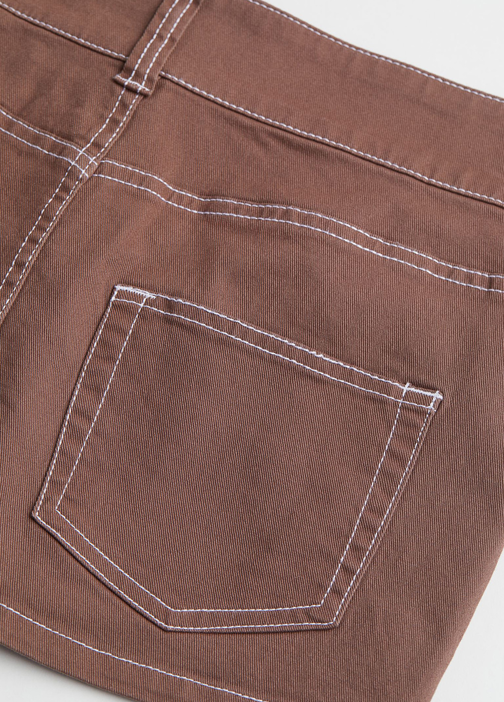 Коричневая кэжуал, джинсовая однотонная юбка H&M