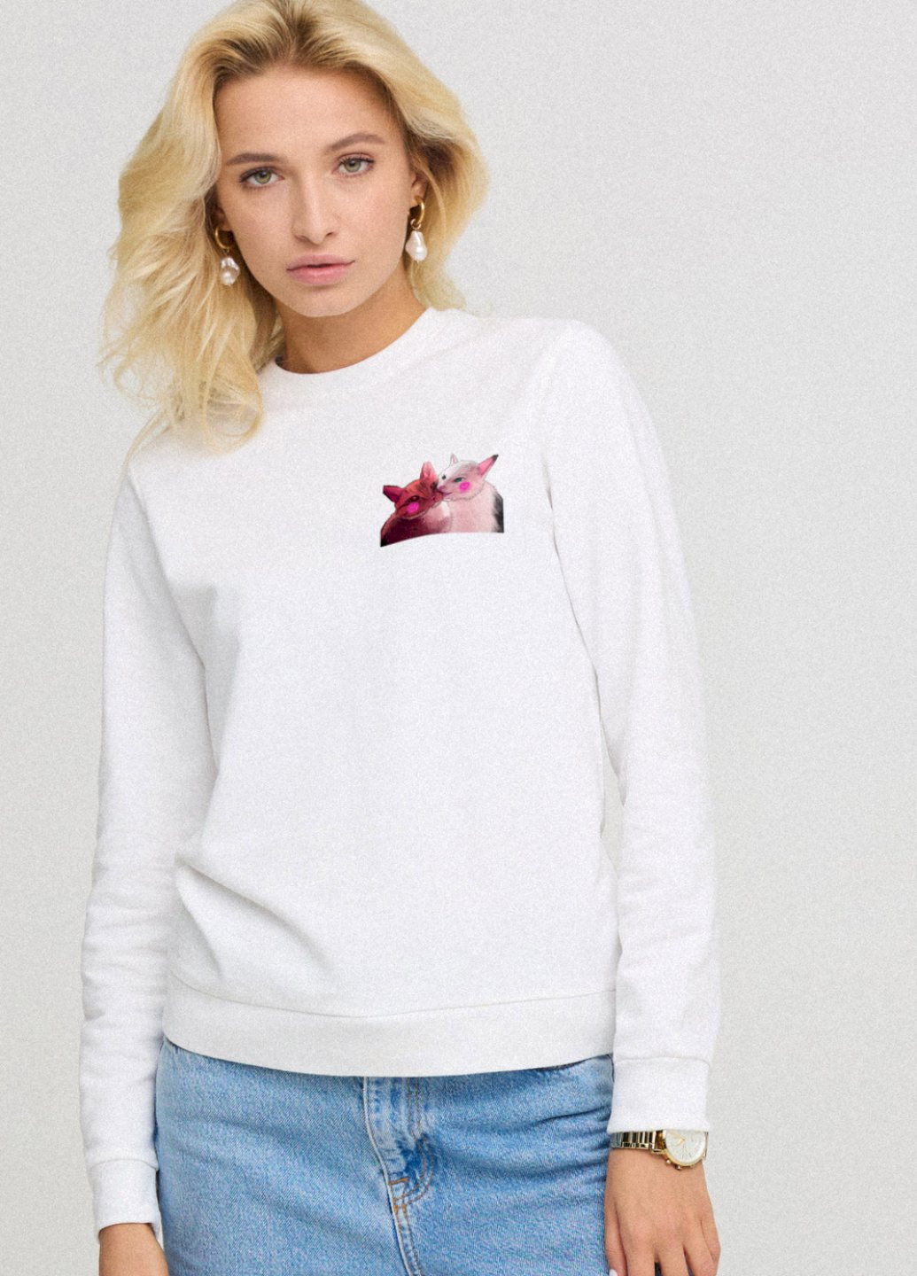 Білий світшот жіночій basic /no flis/ YAPPI (254658720)