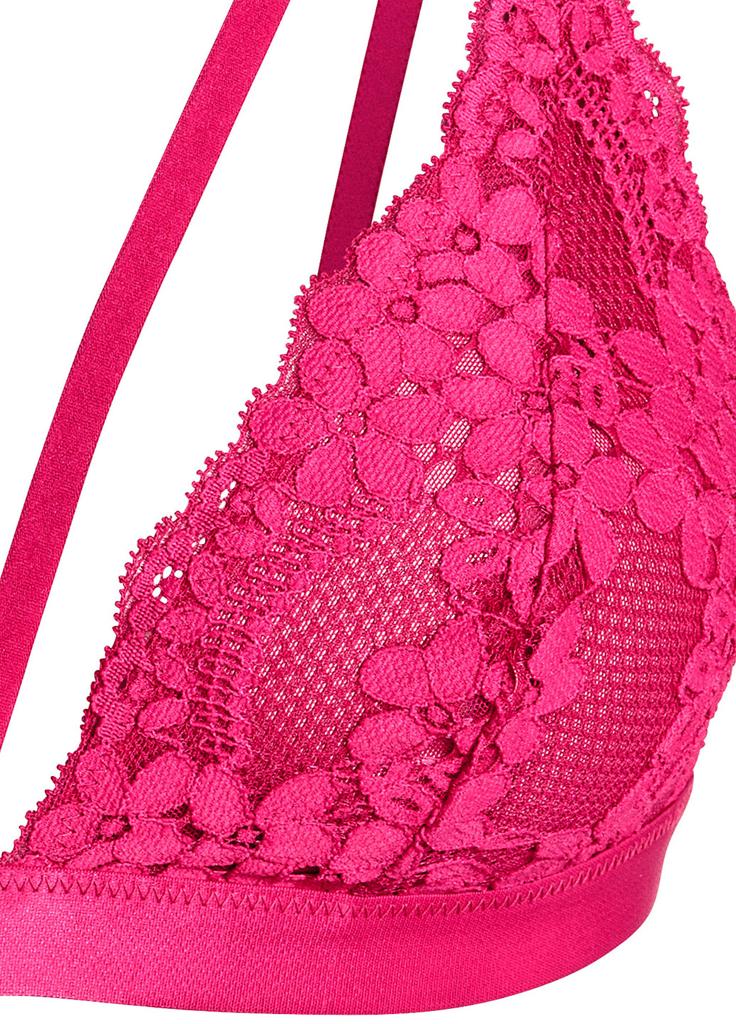 Розовый триэнджел бюстгальтер H&M с косточками трикотаж