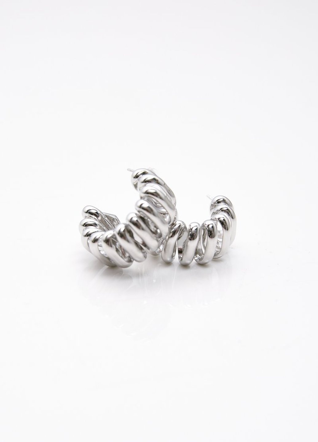 Сріблясті сережки у вигляді спіралі Gepur (251967718)