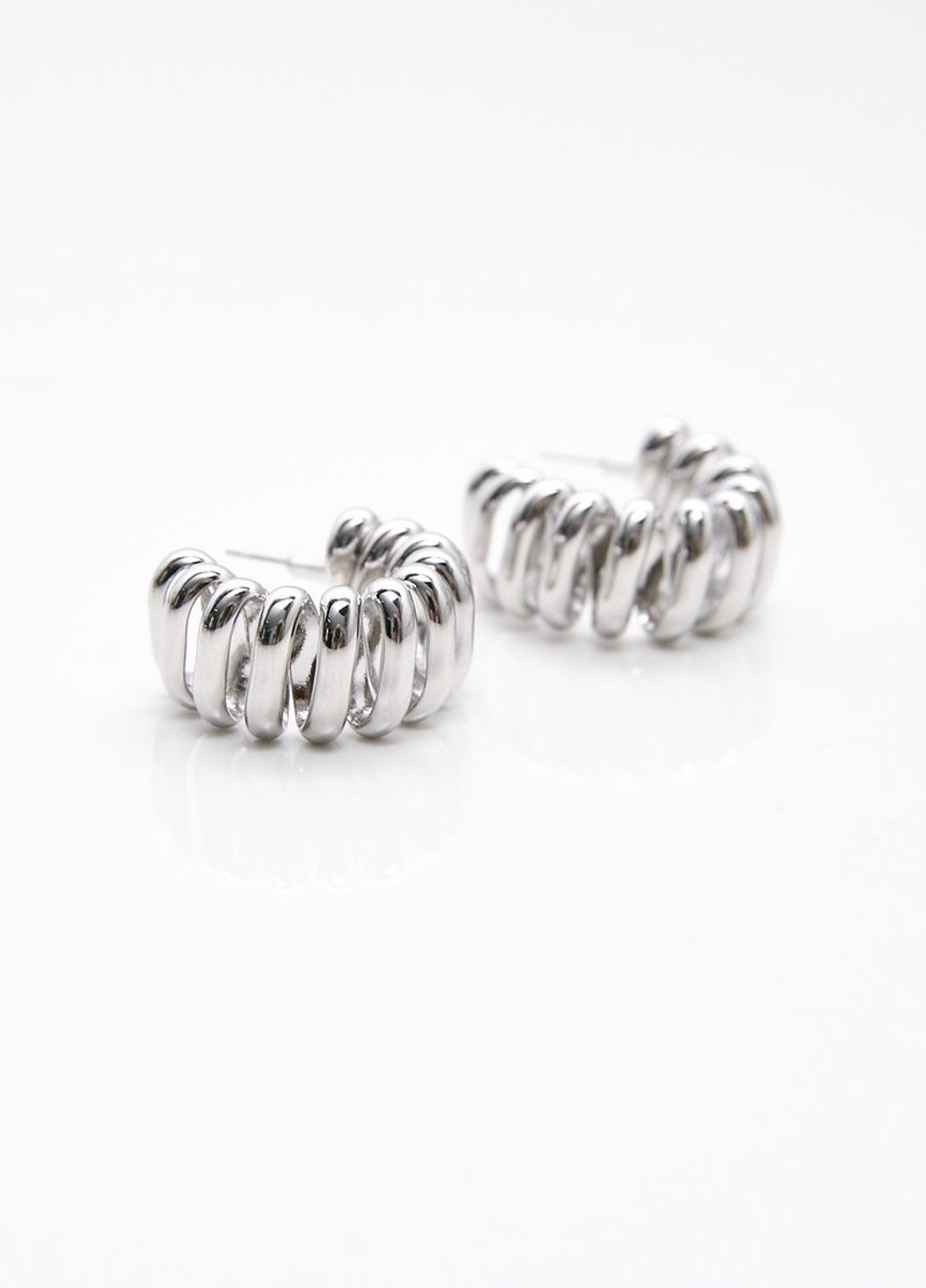 Сріблясті сережки у вигляді спіралі Gepur (251967718)