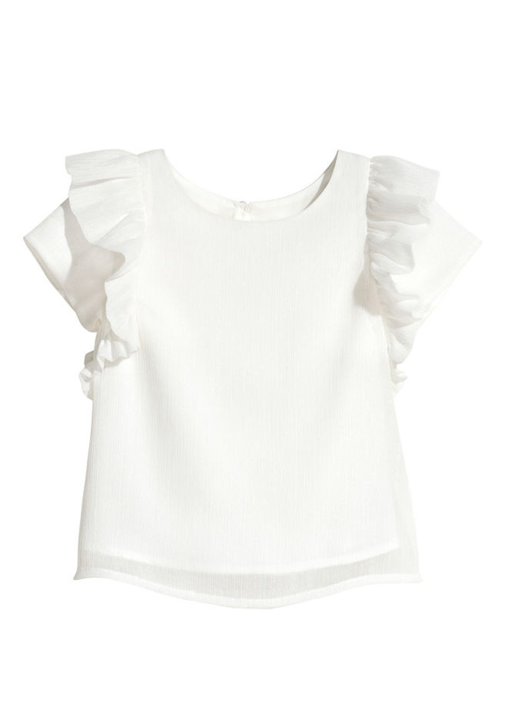 Белая однотонная блузка с коротким рукавом H&M летняя