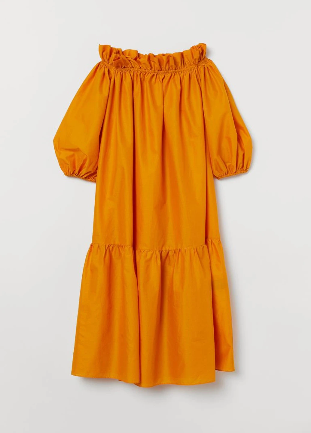 Желтое кэжуал платье H&M однотонное