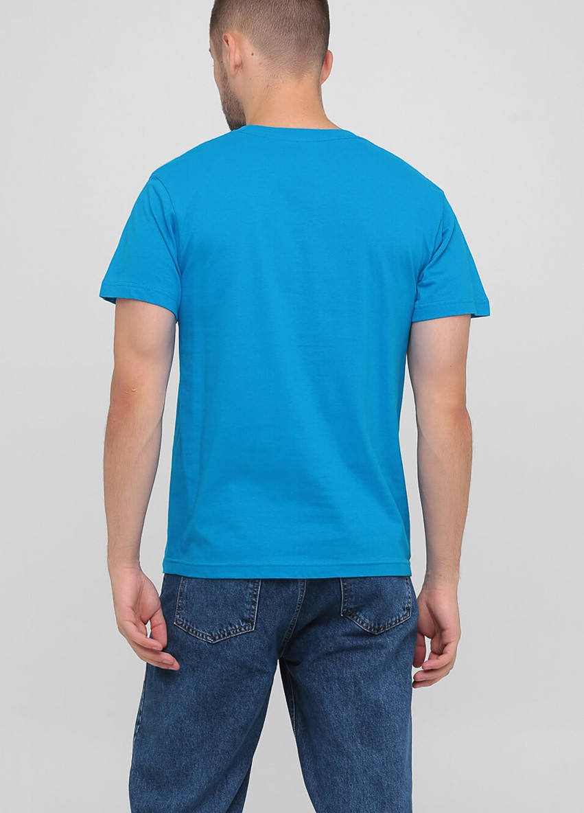 Бирюзовая футболка мужская безшовная с круглым воротником Stedman