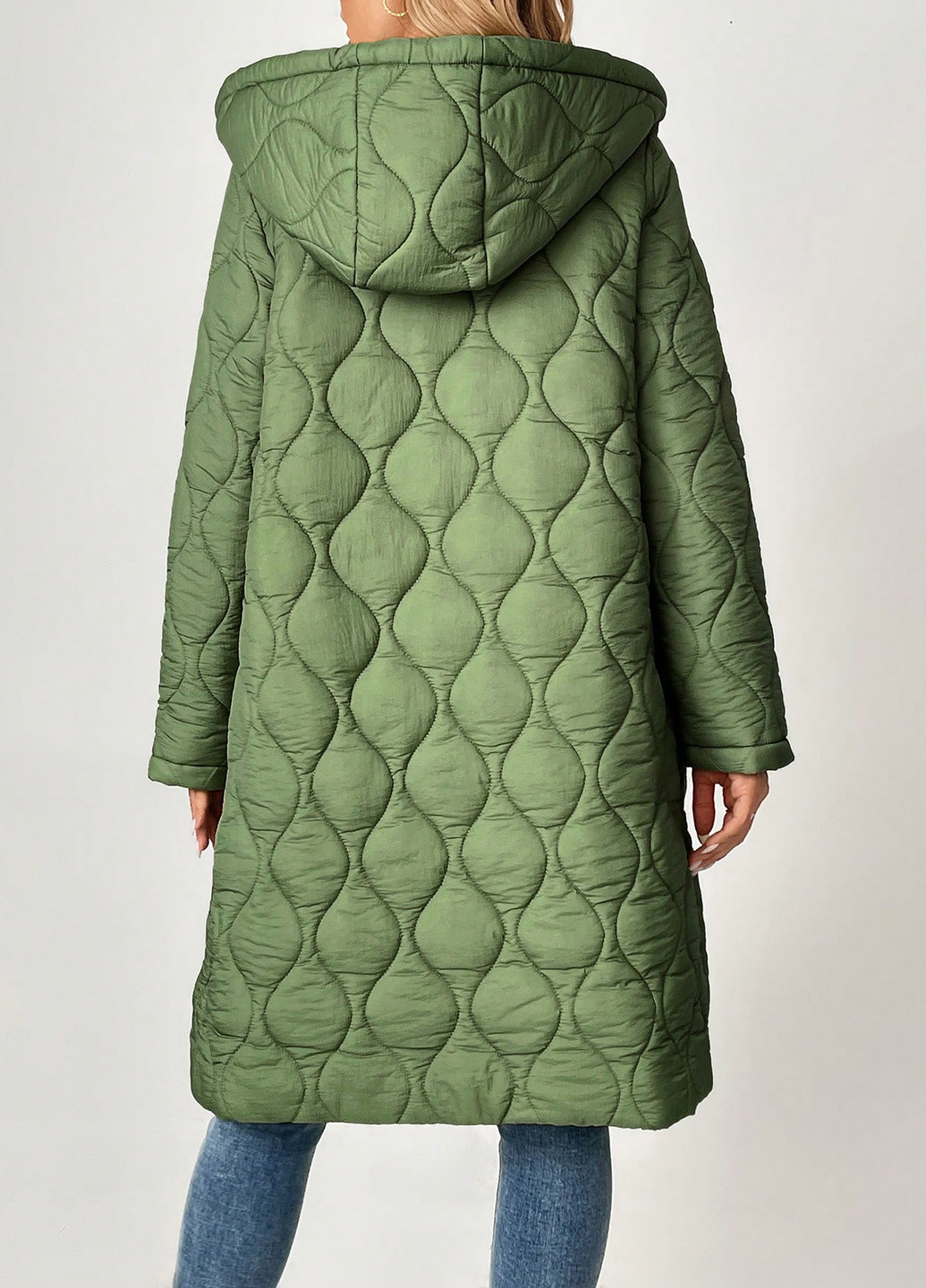 Оливковая зимняя куртка куртка-пальто SHEIN