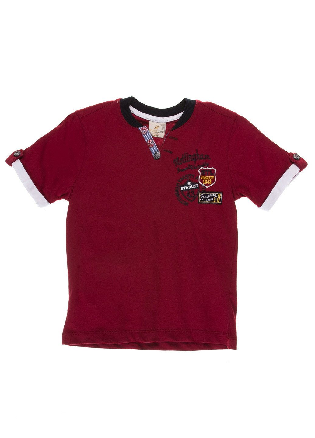 Бордовая летняя футболка с коротким рукавом Starlet