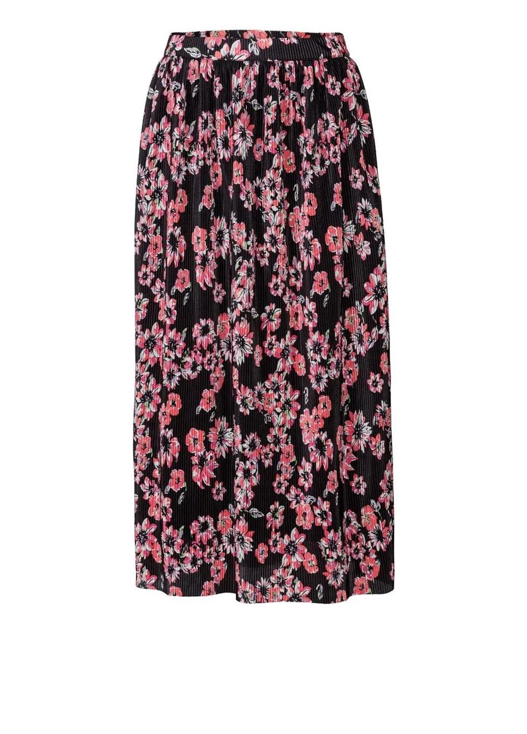 Черная кэжуал цветочной расцветки юбка Esmara плиссе