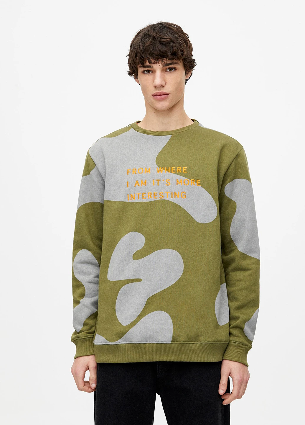 Зелений світшоти Pull & Bear малюнок без декору (247447060)