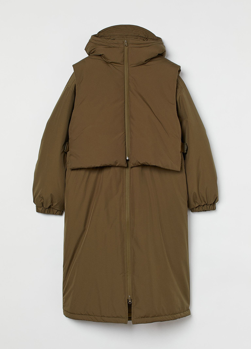 Оливковий (хакі) демісезонний комплект (куртка, жилет) H&M