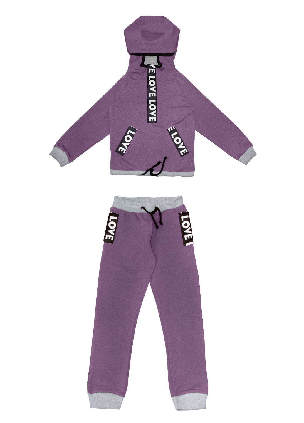 Фіолетовий демісезонний костюм (худі, брюки) брючний Kids Couture