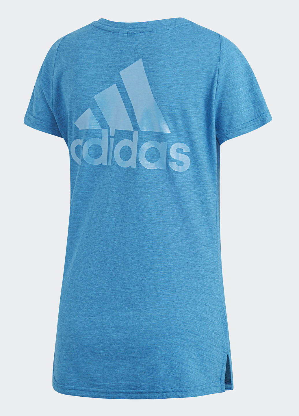 Голубая летняя футболка с коротким рукавом adidas