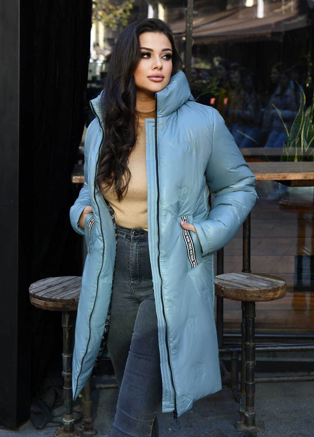 Голубая зимняя куртка Miledi