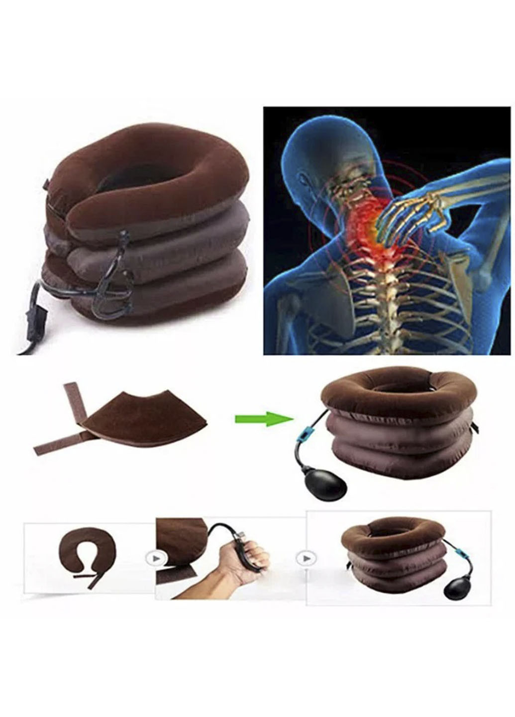 Надувной ортопедический воротник для шеи Ting Pai, подушка для шеи, фиксатор для шеи Good Idea (251785782)