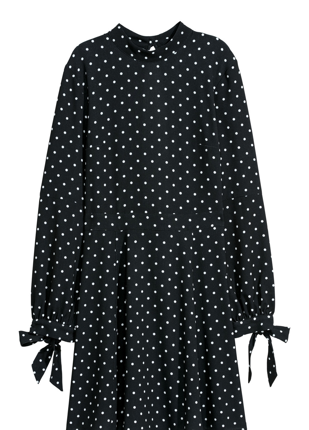 Чорна кежуал сукня з відкритою спиною, кльош H&M в горошок
