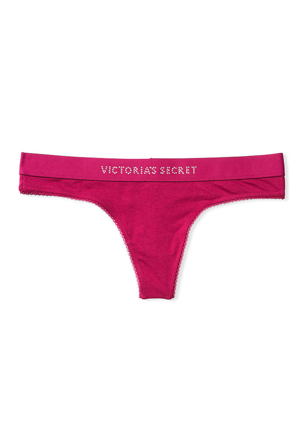Трусики Victoria's Secret стрінги логотипи бордові повсякденні трикотаж, бавовна