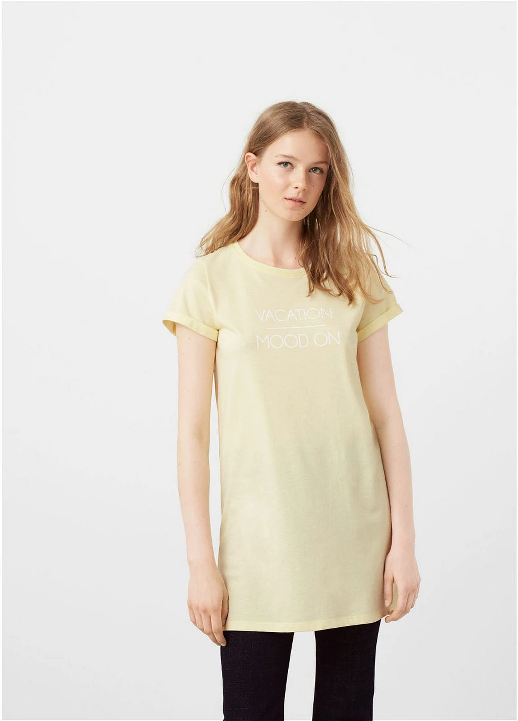 Желтое кэжуал платье Mango