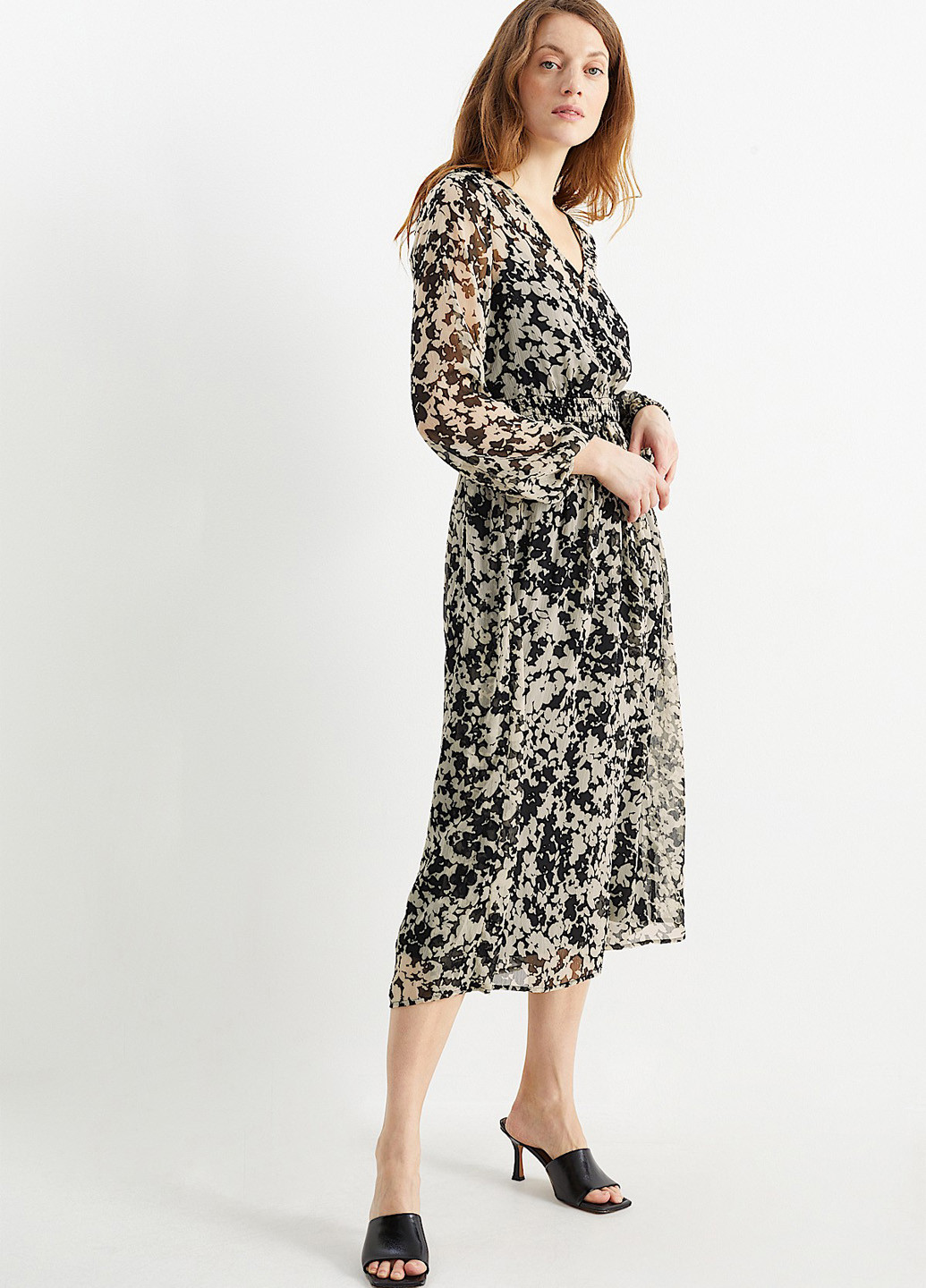 Комбінована кежуал сукня кльош C&A з абстрактним візерунком