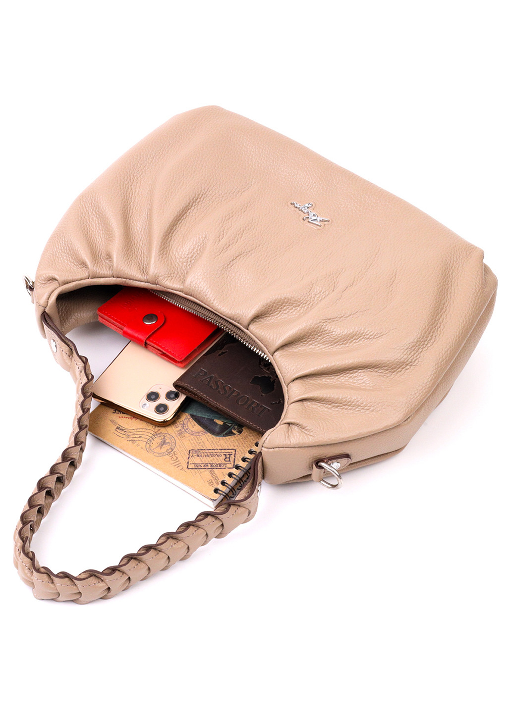 Женская кожаная сумка багет 30х19х8 см Karya (255710175)