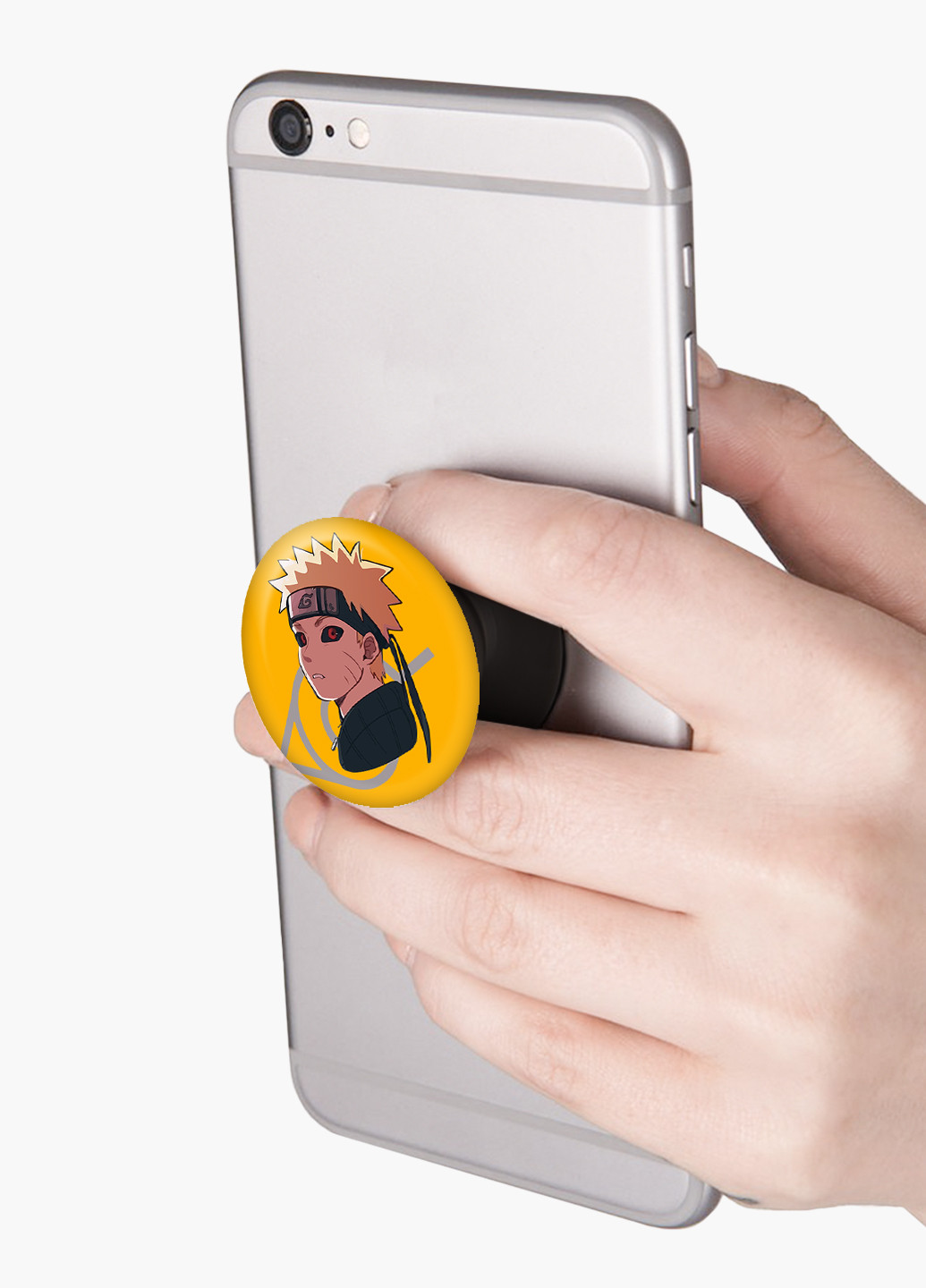 Попсокет (Popsockets) держатель для смартфона Наруто Узумаки (Naruto Uzumaki) (8754-2822) Черный MobiPrint (221548557)