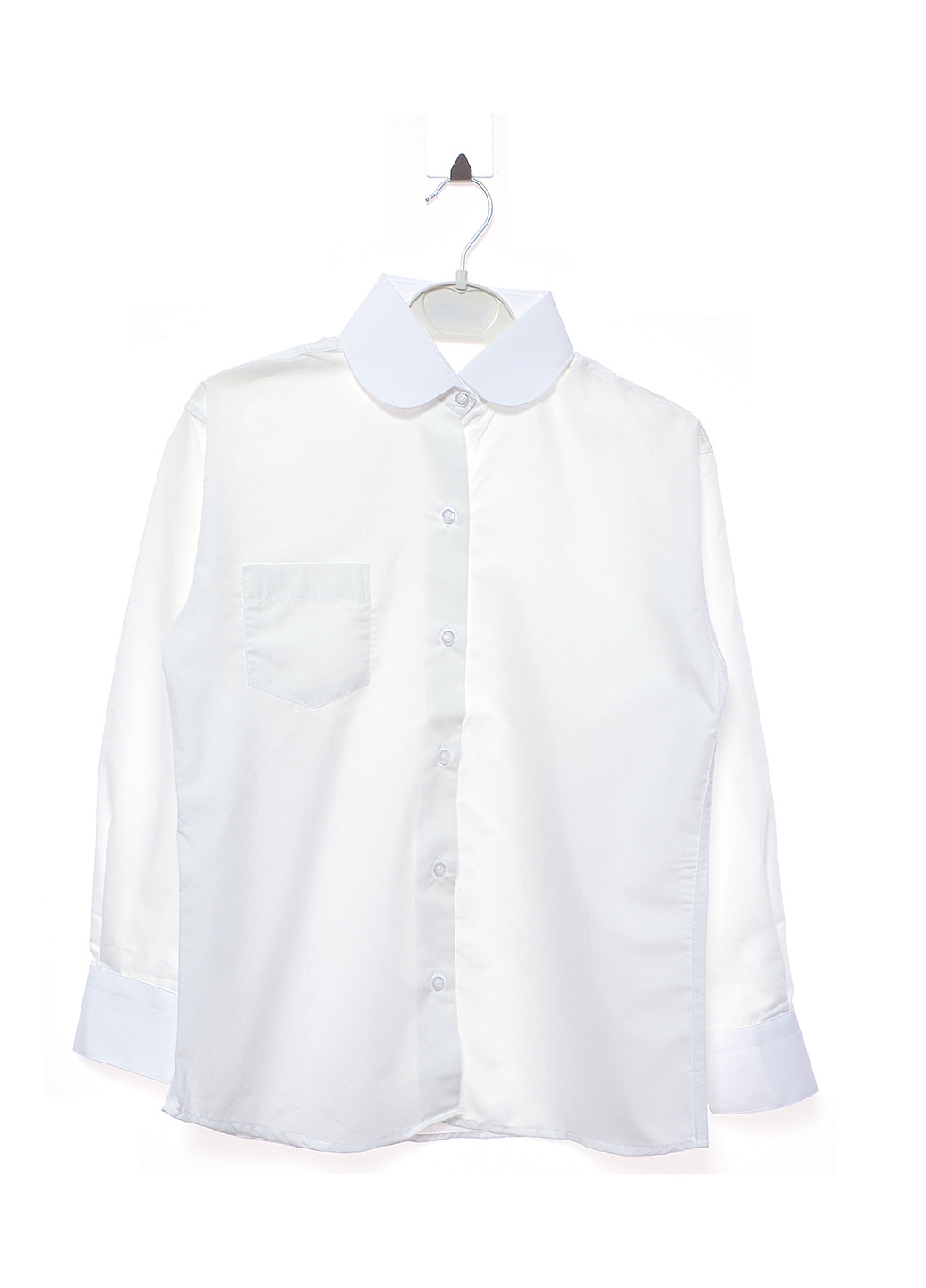 Белая кэжуал рубашка однотонная Baki с длинным рукавом