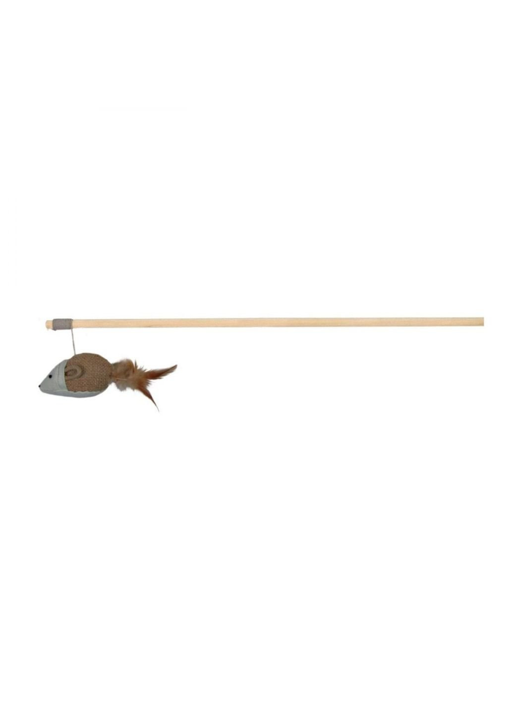 Іграшка для кішок Паличка з джутовою мишкою з пір'ям 50 см (4011905458045) Trixie (254066109)