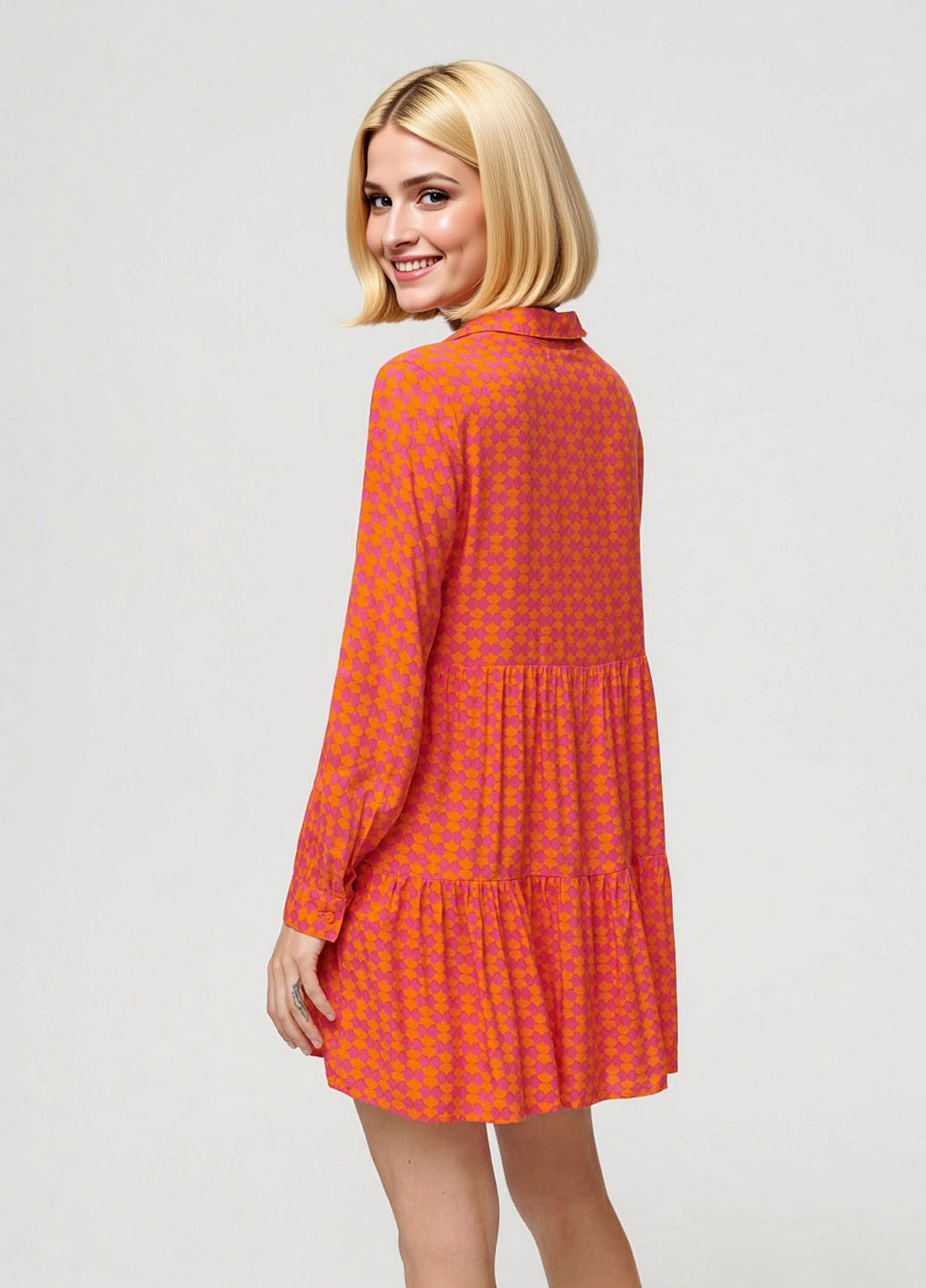 Комбинированное кэжуал платье Sinsay с геометрическим узором