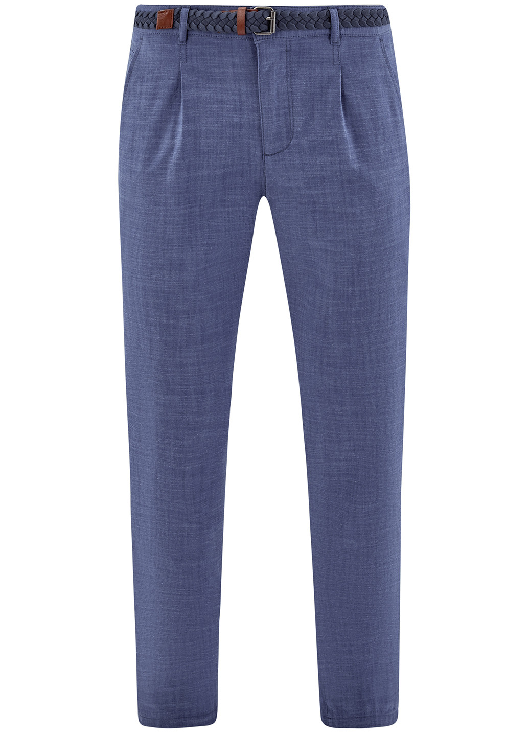Темно-синие классические демисезонные прямые брюки Oodji