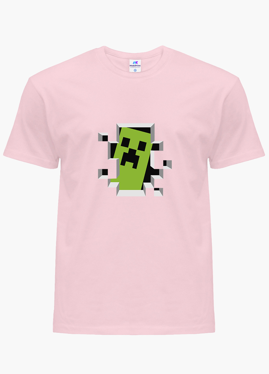Розовая демисезонная футболка детская майнкрафт (minecraft)(9224-1709) MobiPrint