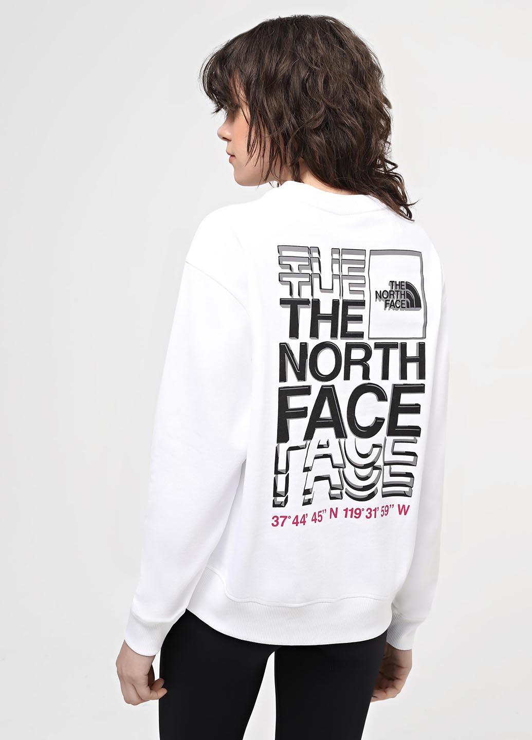 Белый свитшот The North Face надпись без декора (363485265)