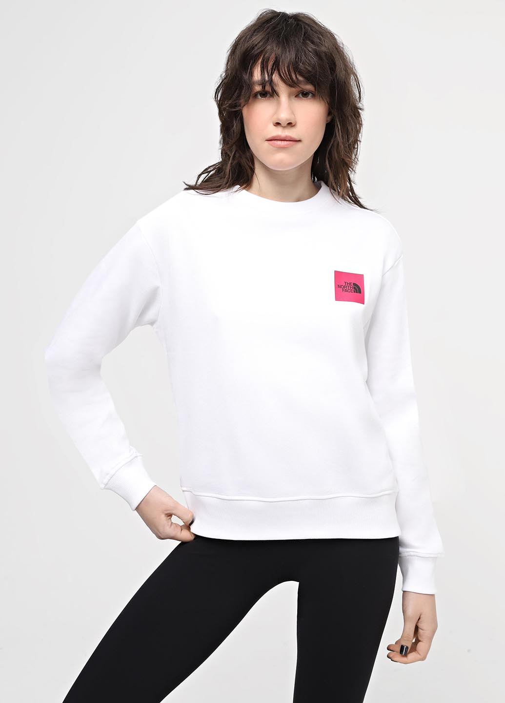 Белый свитшот The North Face надпись без декора (363485265)