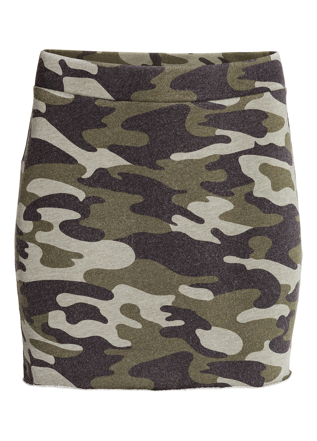 Оливковая (хаки) кэжуал камуфляжная юбка H&M мини